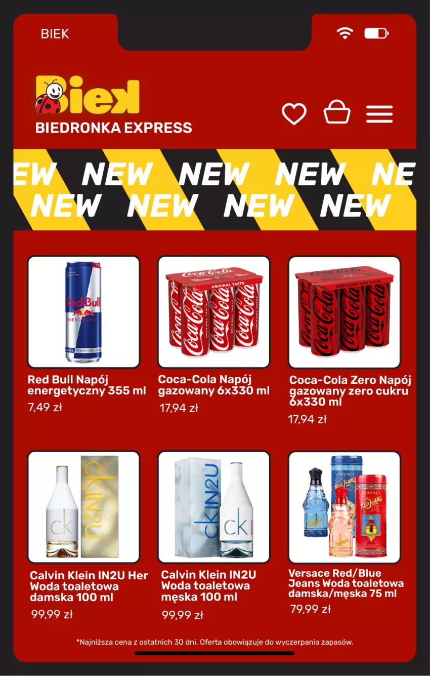 Gazetka promocyjna Biedronka - BIEK - ważna 17.07 do 24.07.2026 - strona 7 - produkty: Calvin Klein, Coca-Cola, Gin, Napój, Napój energetyczny, Red Bull, Versace, Woda, Woda toaletowa