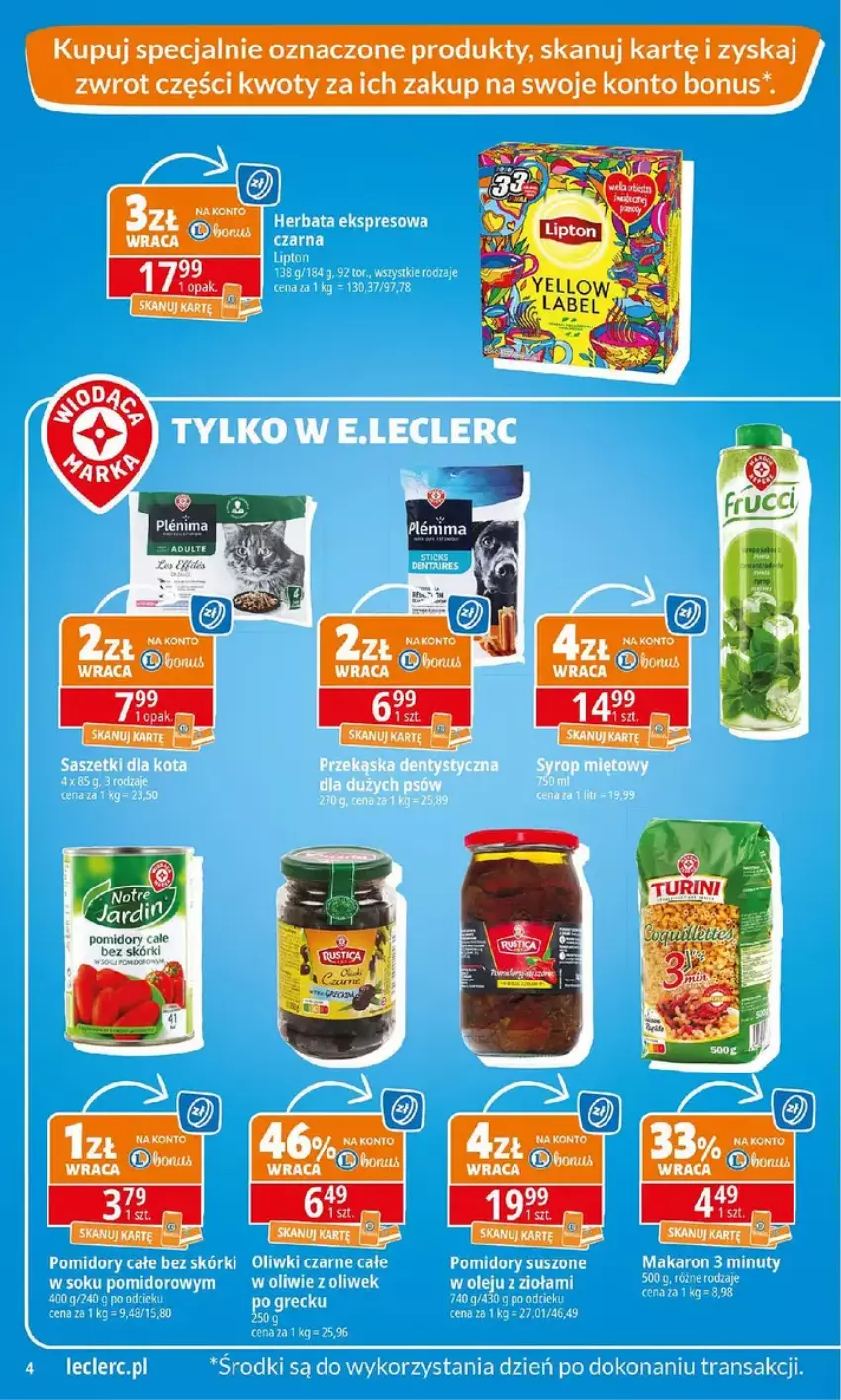 Gazetka promocyjna E Leclerc - ważna 03.02 do 10.02.2025 - strona 4 - produkty: Oliwki, Oliwki czarne, Pomidory, Tran