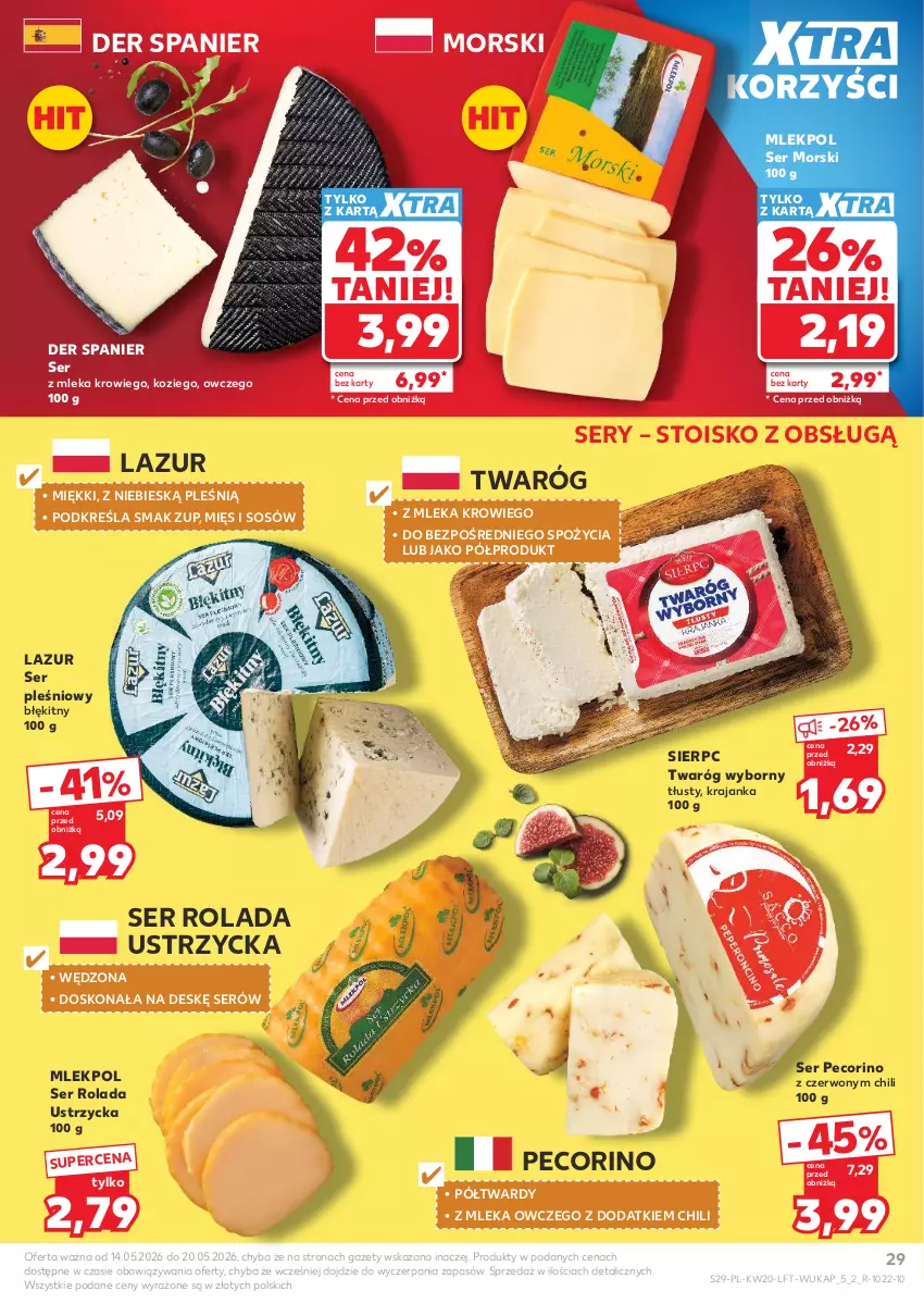 Gazetka promocyjna Kaufland - Gazetka tygodnia - ważna 14.05 do 20.05.2026 - strona 29 - produkty: Lazur, Pecorino, Rolada, Rolada Ustrzycka, Ser, Ser pleśniowy, Sos, Twaróg
