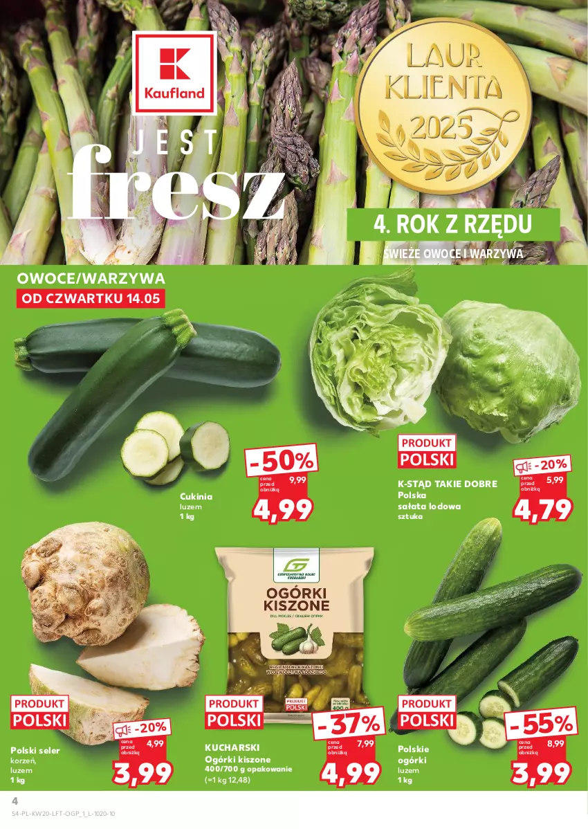 Gazetka promocyjna Kaufland - Gazetka tygodnia - ważna 14.05 do 20.05.2026 - strona 4 - produkty: Owoce, Sałat, Sałata lodowa, Seler korzeń, Warzywa