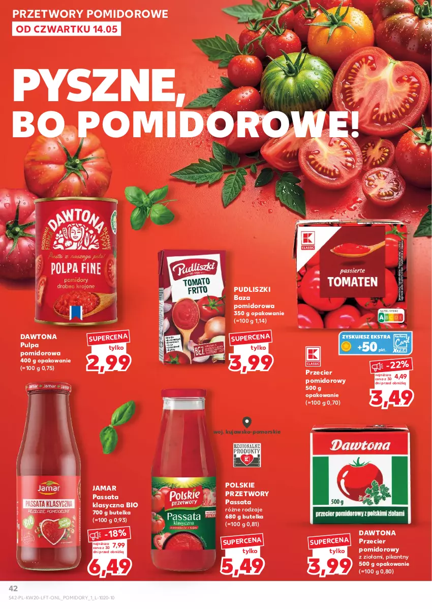 Gazetka promocyjna Kaufland - Gazetka tygodnia - ważna 14.05 do 20.05.2026 - strona 42 - produkty: Dawtona, Pomidory, Pudliszki, Pulpa pomidorowa