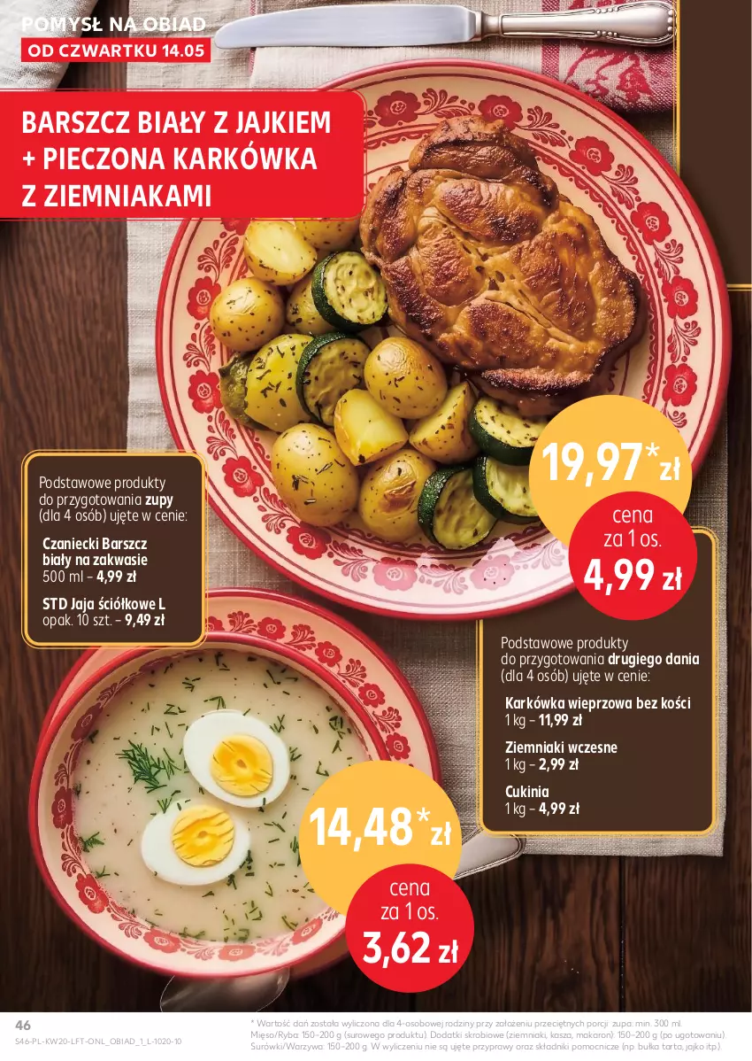 Gazetka promocyjna Kaufland - Gazetka tygodnia - ważna 14.05 do 20.05.2026 - strona 46 - produkty: Bułka, Bułka tarta, Jaja, Karkówka wieprzowa, Kasza, Makaron, Mięso, Piec, Por, Przyprawy, Ryba, Tarta, Warzywa, Ziemniaki, Zupa