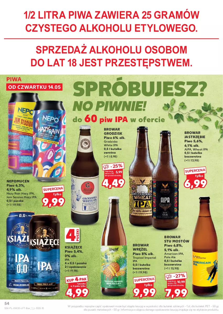 Gazetka promocyjna Kaufland - Gazetka tygodnia - ważna 14.05 do 20.05.2026 - strona 54 - produkty: Gra, Książęce, Piwa, Piwo, SESSIO, Sok, Tropical