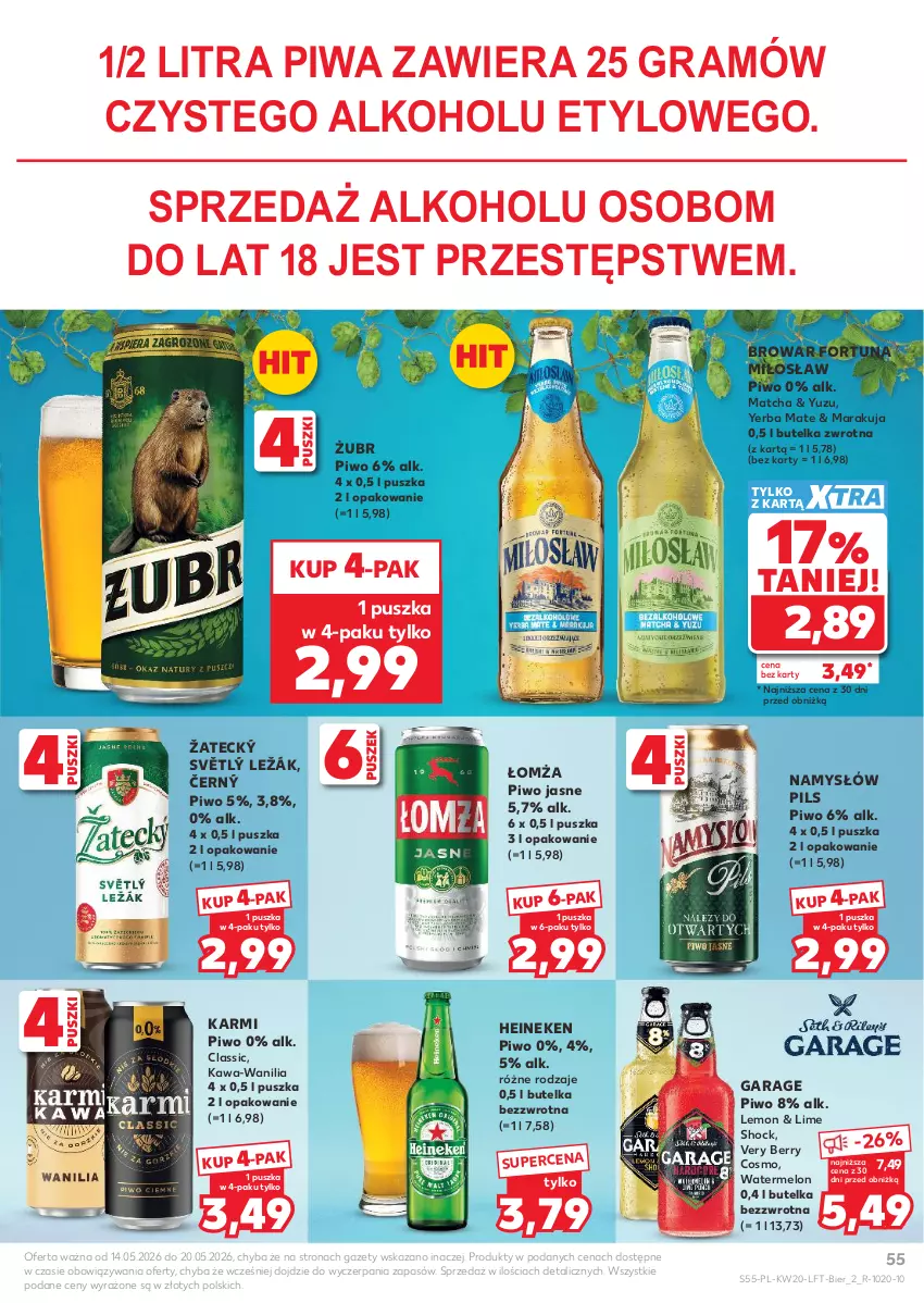 Gazetka promocyjna Kaufland - Gazetka tygodnia - ważna 14.05 do 20.05.2026 - strona 55 - produkty: Fortuna, Gra, Heineken, Karmi, Kawa, Melon, Namysłów, Piwa, Piwo, Piwo jasne