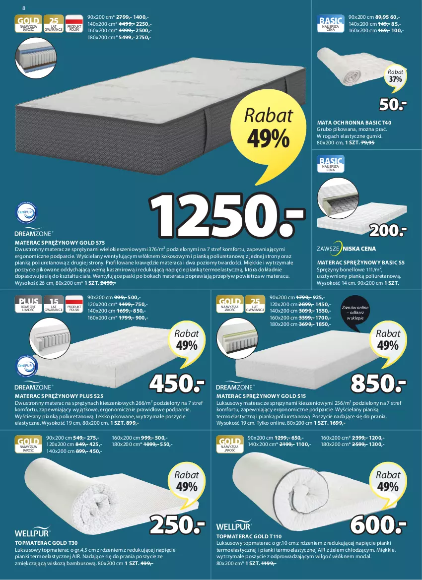 Gazetka promocyjna Jysk - Świetna Oferta - ważna 27.01 do 09.02.2021 - strona 9 - produkty: Kokos, LG, Mata ochronna, Materac, Materac sprężynowy, Moda, Sok, Tera, Top