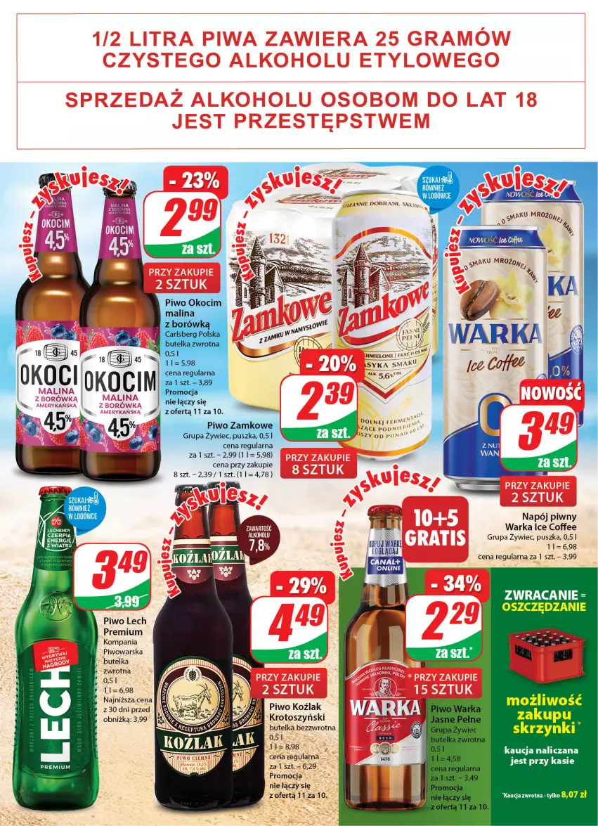 Gazetka promocyjna Dino - Gazetka 32 - ważna 09.08 do 14.08.2023 - strona 17 - produkty: Lech Premium, Napój, Piwo, Warka