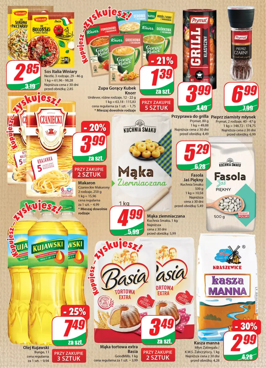 Gazetka promocyjna Dino - Gazetka 32 - ważna 09.08 do 14.08.2023 - strona 6 - produkty: Grill, Kasza, Knorr, Kubek, Kuchnia, Kujawski, Mąka, Mąka tortowa, Makaron, Młynek, Olej, Pieprz, Prymat, Rosół, Sos, Winiary, Zupa