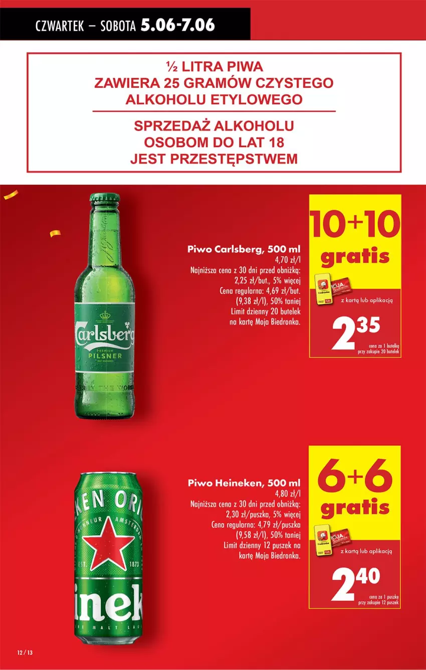 Gazetka promocyjna Biedronka - Od Czwartku - ważna 05.06 do 11.06.2025 - strona 12 - produkty: Carlsberg, Gra, Heineken, Piwa, Piwo