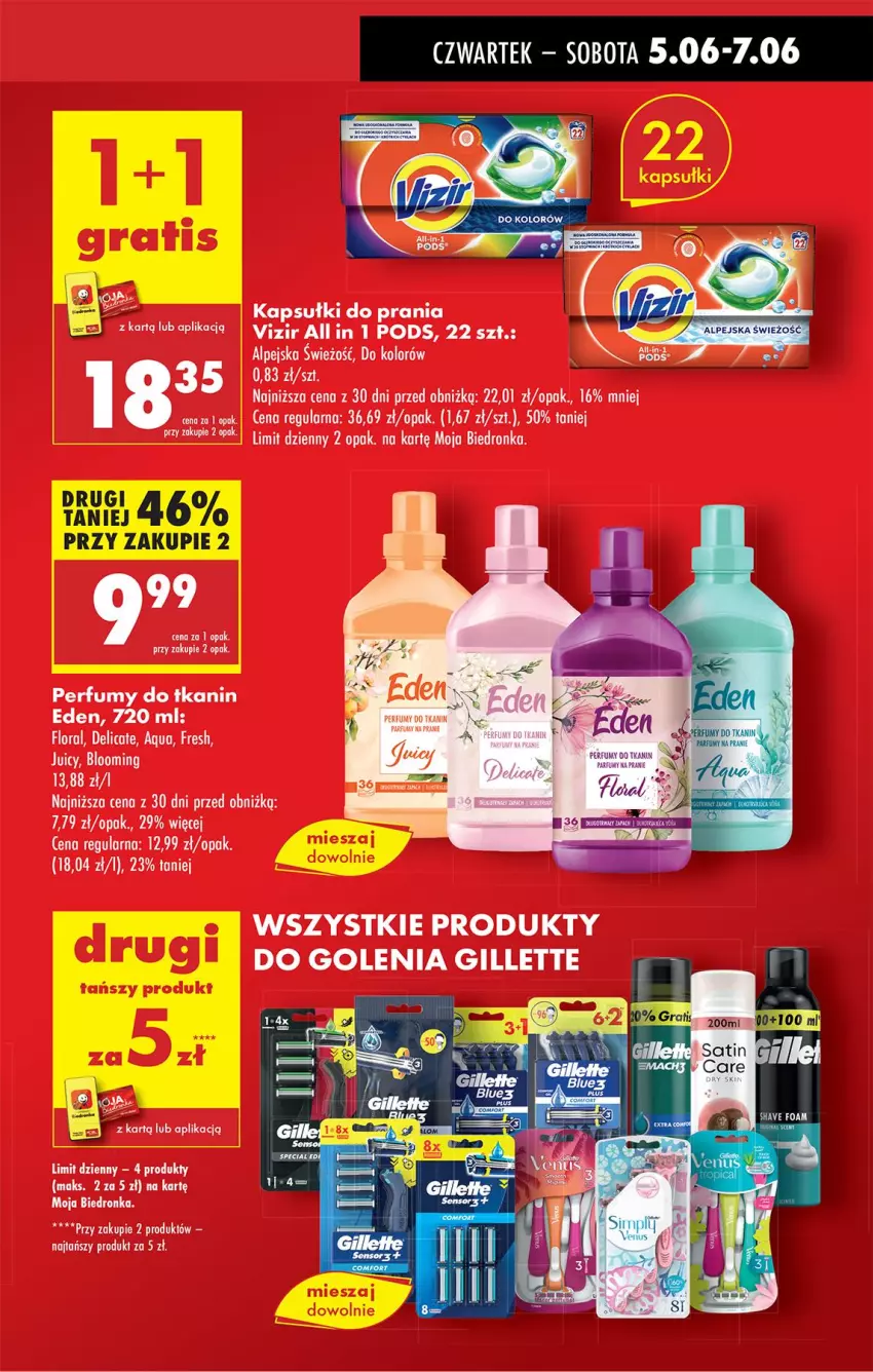 Gazetka promocyjna Biedronka - Od Czwartku - ważna 05.06 do 11.06.2025 - strona 15 - produkty: Gillette, Kapsułki do prania, Perfum, Vizir