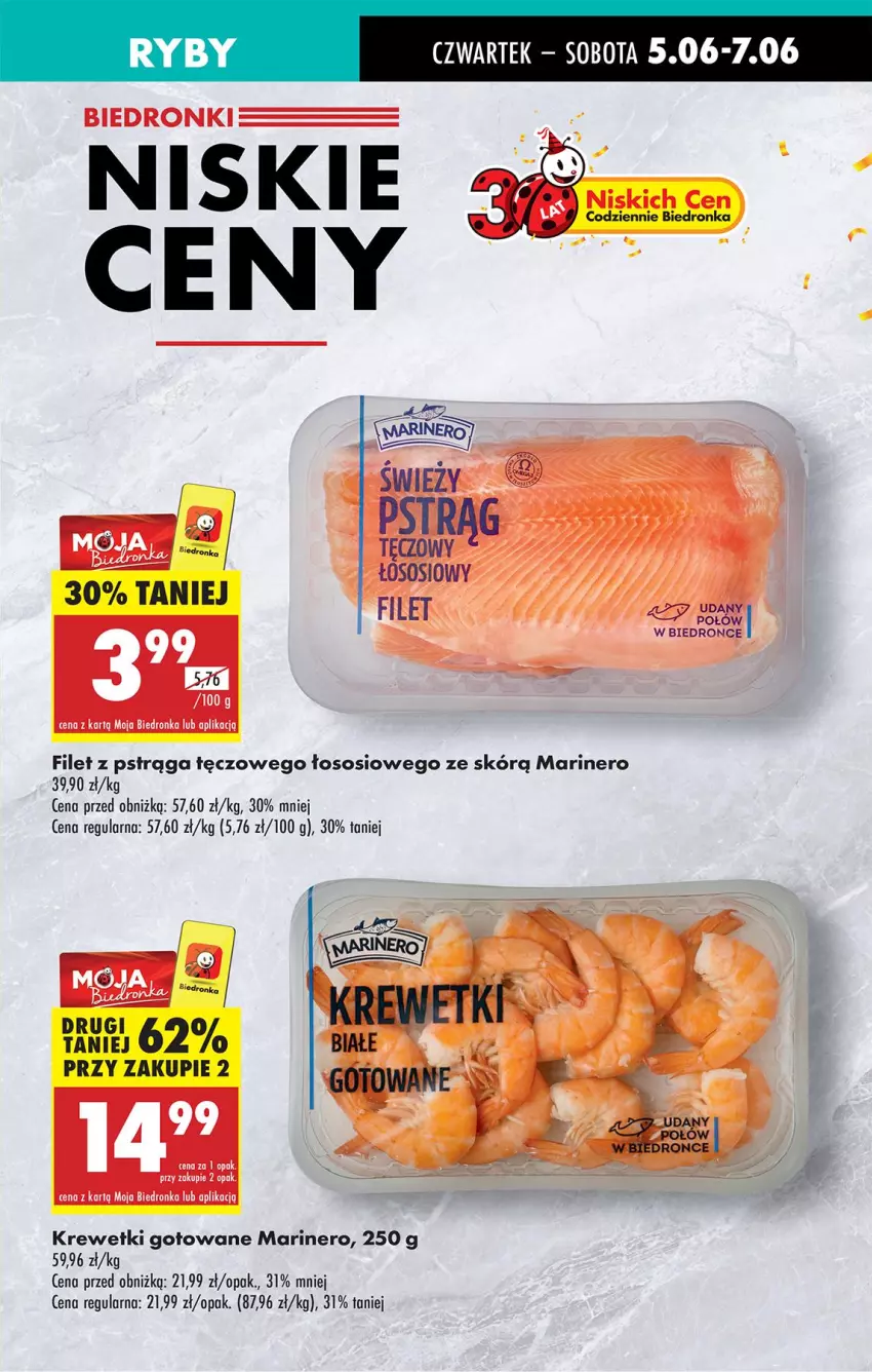 Gazetka promocyjna Biedronka - Od Czwartku - ważna 05.06 do 11.06.2025 - strona 25 - produkty: Filet z pstrąga, Krewetki, Pstrąg, Sos