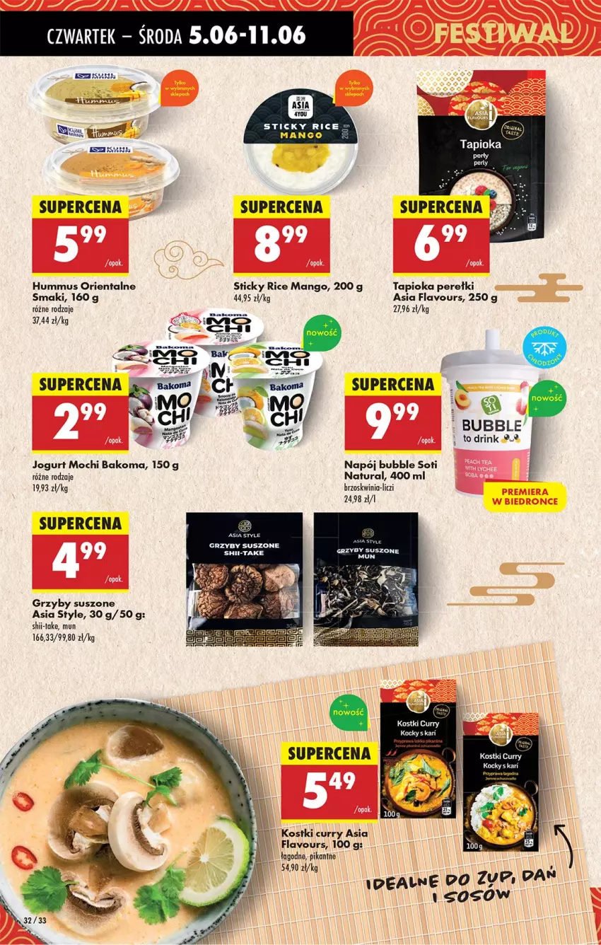 Gazetka promocyjna Biedronka - Od Czwartku - ważna 05.06 do 11.06.2025 - strona 38 - produkty: Bakoma, Grzyby, Hummus, Jogurt, Koc, Liczi, Mango, Mus, Napój, Sos