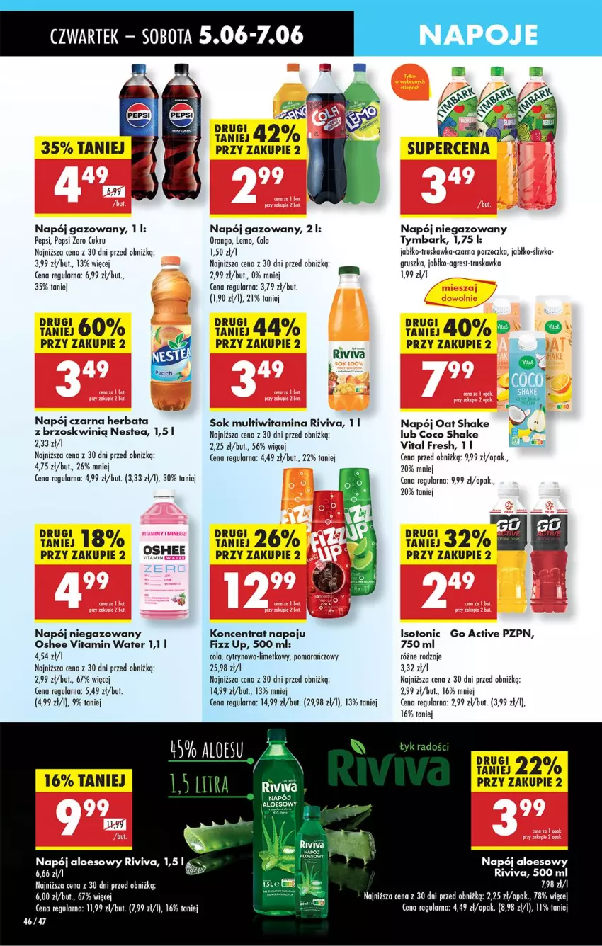 Gazetka promocyjna Biedronka - Od Czwartku - ważna 05.06 do 11.06.2025 - strona 52 - produkty: Gres, Herbata, Napój, Napój gazowany, Napój niegazowany, Napoje, Nestea, Oshee, Pepsi, Por, Sok, Tymbark