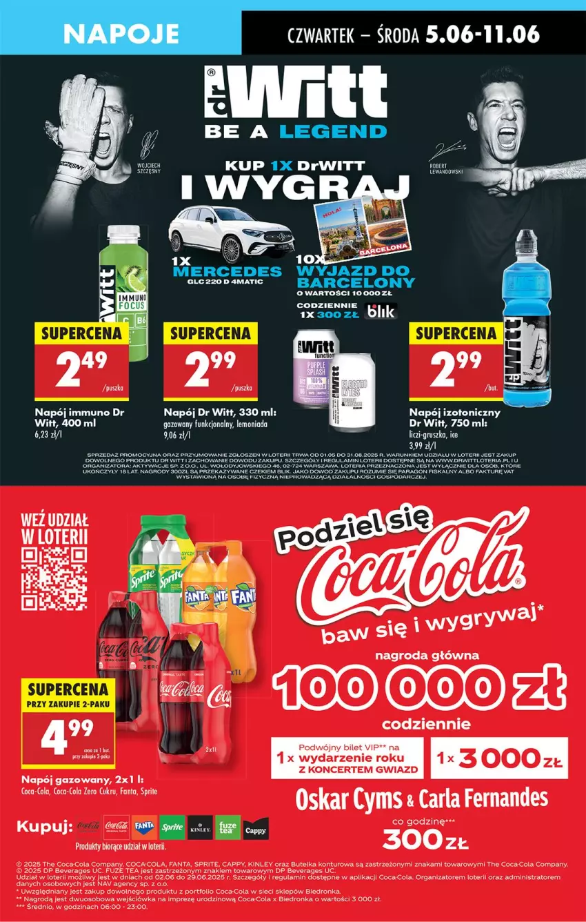 Gazetka promocyjna Biedronka - Od Czwartku - ważna 05.06 do 11.06.2025 - strona 53 - produkty: Cappy, Coca-Cola, Fa, Fanta, Lemoniada, Napój, Napój gazowany, Por, Saga, Sprite