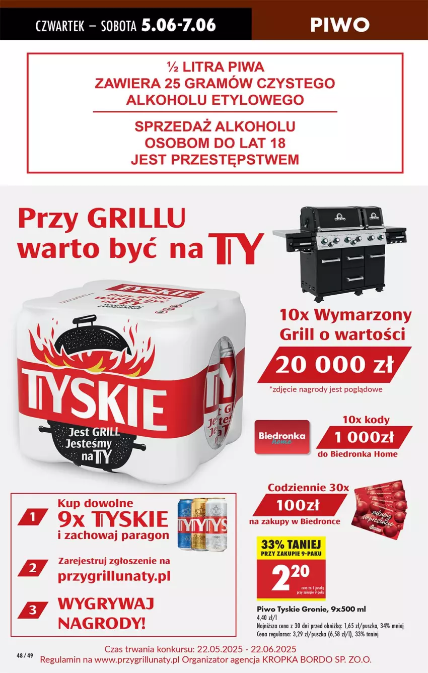 Gazetka promocyjna Biedronka - Od Czwartku - ważna 05.06 do 11.06.2025 - strona 54 - produkty: Gra, Grill, Piwa, Piwo, Tyskie