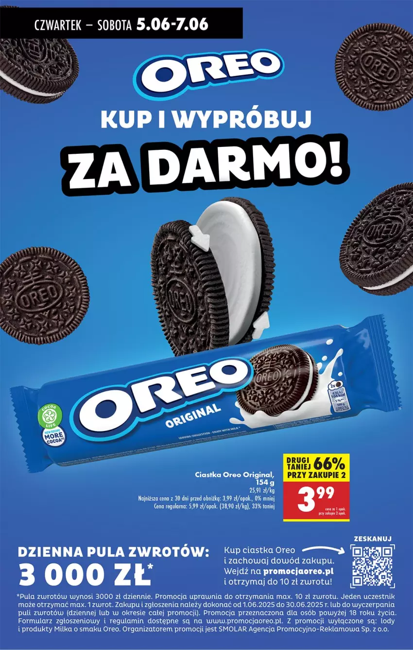 Gazetka promocyjna Biedronka - Od Czwartku - ważna 05.06 do 11.06.2025 - strona 56 - produkty: Ciastka, Gin, Lody, Milka, Mola, Oreo
