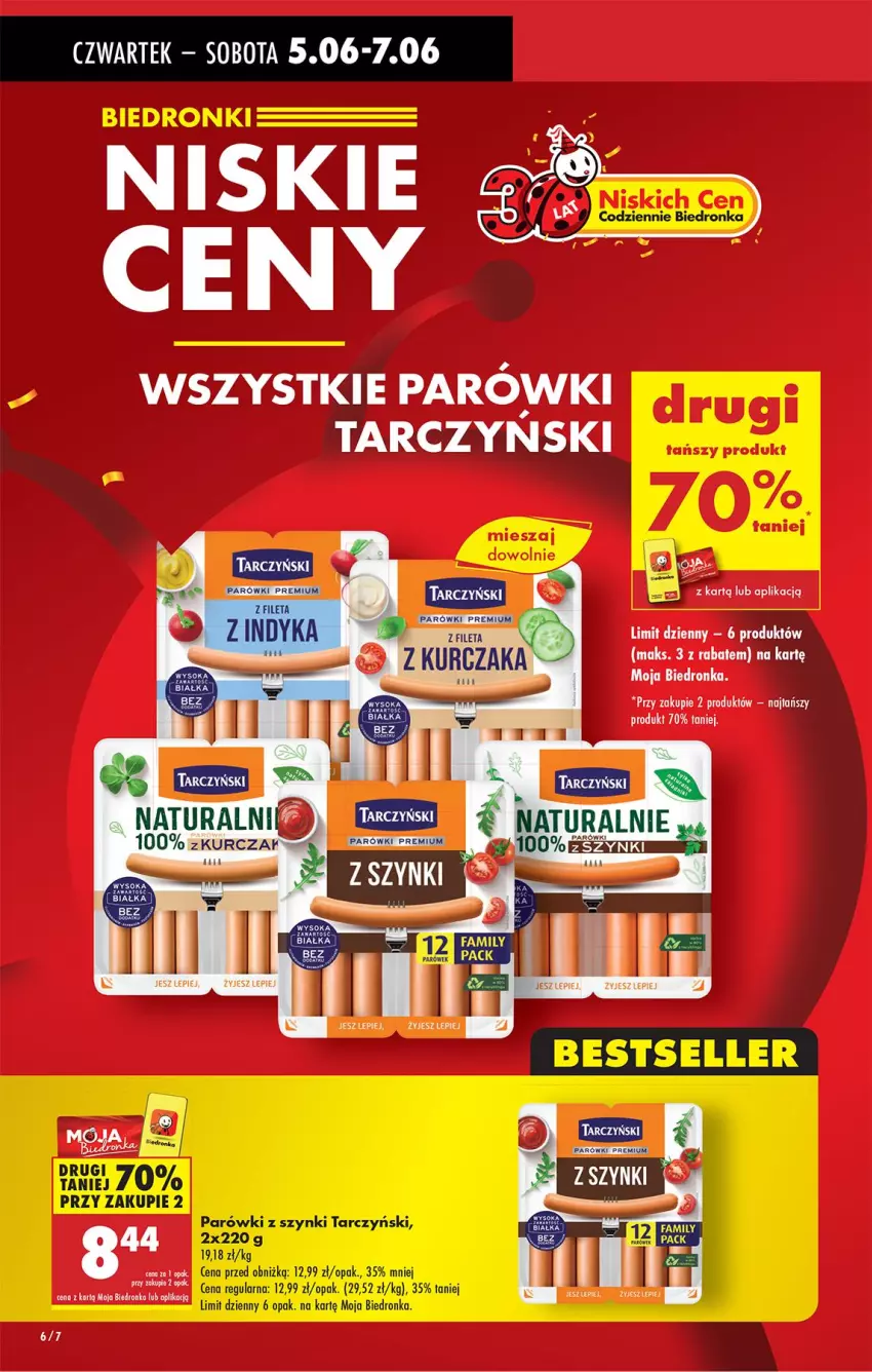 Gazetka promocyjna Biedronka - Od Czwartku - ważna 05.06 do 11.06.2025 - strona 6 - produkty: Fa, Parówki, Sok, Tarczyński