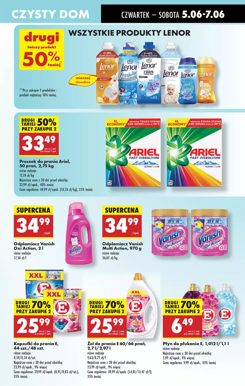 Gazetka promocyjna Biedronka - Od Czwartku - ważna 05.06 do 11.06.2025 - strona 61 - produkty: 7 Days, Ariel, Kapsułki do prania, Lenor, Odplamiacz, Płyn do płukania, Proszek do prania, Vanish
