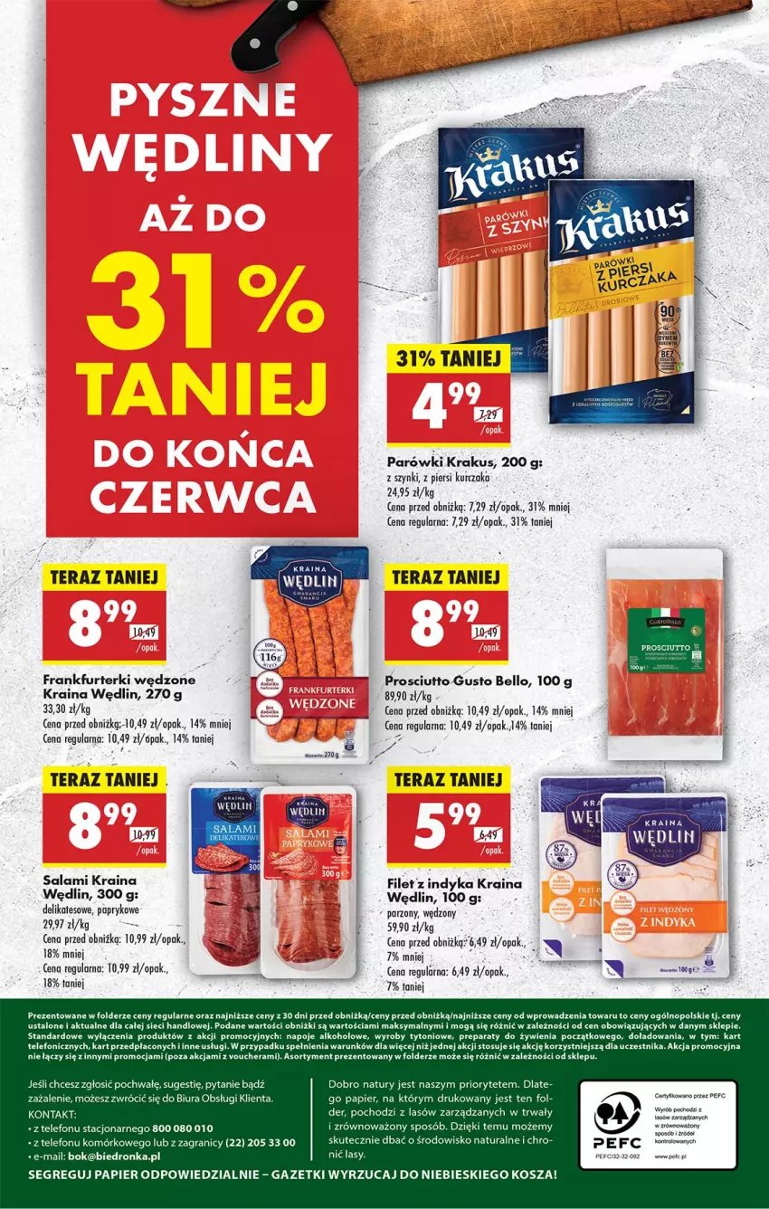 Gazetka promocyjna Biedronka - Od Czwartku - ważna 05.06 do 11.06.2025 - strona 64 - produkty: Bell, Frankfurterki, Gra, Kosz, Krakus, Kurczak, Napoje, Papier, Parówki, Prosciutto, Salami, Telefon, Tera