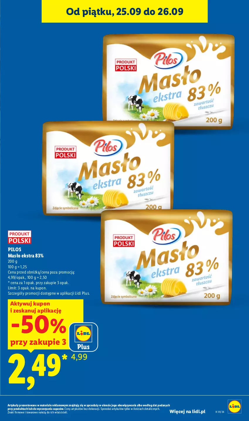 Gazetka promocyjna Lidl - Gazetka ważna od 24.09 do 26.09 - ważna 24.09 do 26.09.2026 - strona 17 - produkty: Masło, Pilos