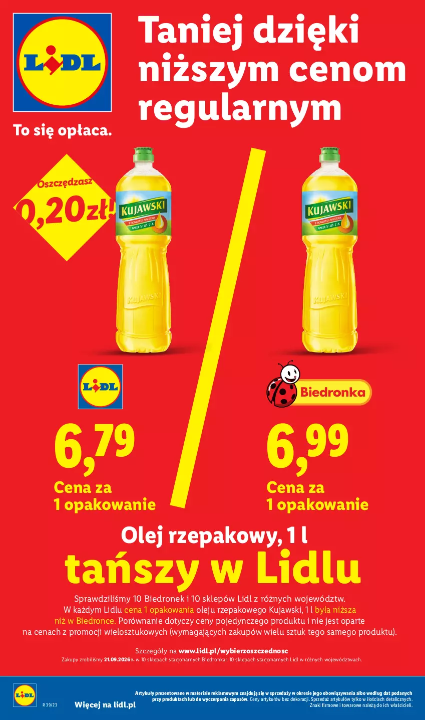 Gazetka promocyjna Lidl - Gazetka ważna od 24.09 do 26.09 - ważna 24.09 do 26.09.2026 - strona 2 - produkty: Kujawski, Olej, Olej rzepakowy, Por