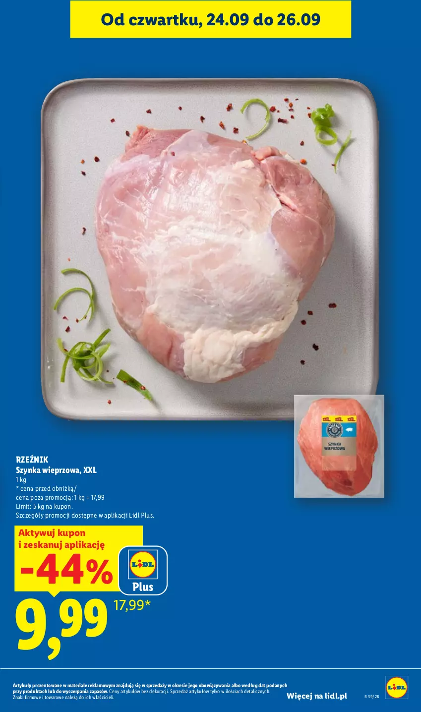 Gazetka promocyjna Lidl - Gazetka ważna od 24.09 do 26.09 - ważna 24.09 do 26.09.2026 - strona 23 - produkty: Szynka, Szynka wieprzowa