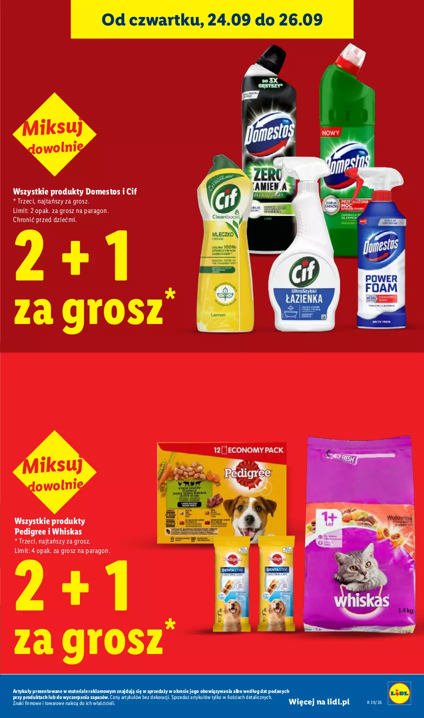 Gazetka promocyjna Lidl - Gazetka ważna od 24.09 do 26.09 - ważna 24.09 do 26.09.2026 - strona 41 - produkty: Cif, Domestos, Pedigree, Whiskas