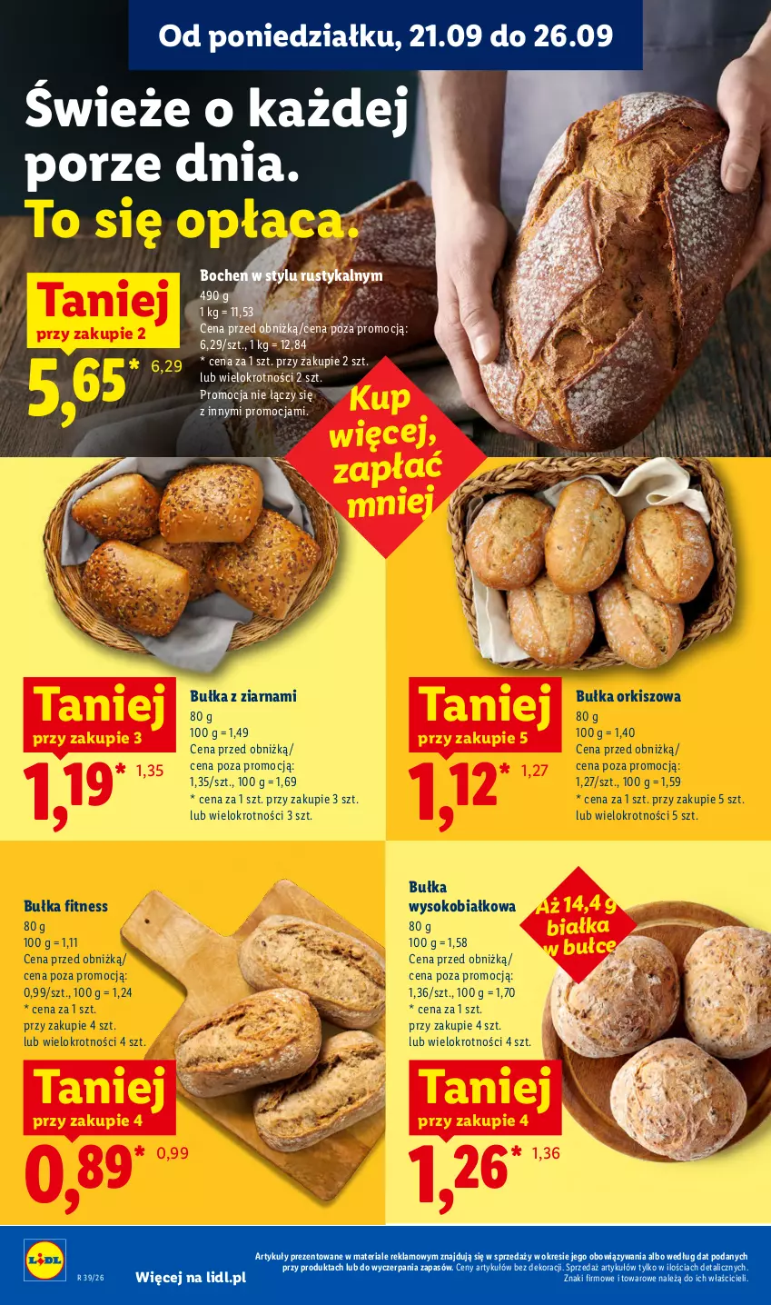 Gazetka promocyjna Lidl - Gazetka ważna od 24.09 do 26.09 - ważna 24.09 do 26.09.2026 - strona 56 - produkty: Bułka, Bułka fitness, Por, Rust, Sok