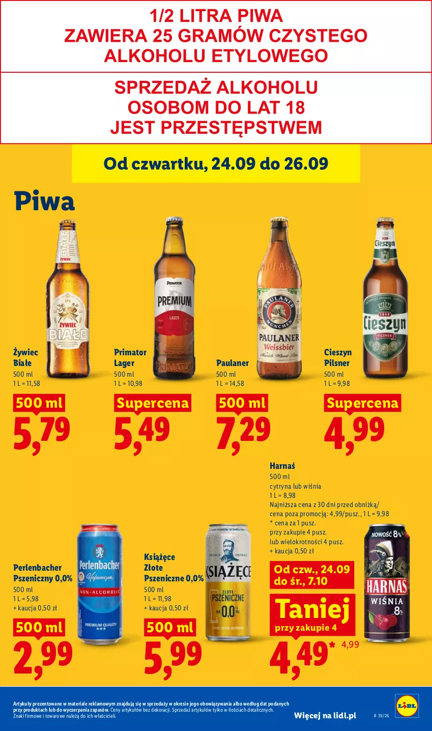 Gazetka promocyjna Lidl - Gazetka ważna od 24.09 do 26.09 - ważna 24.09 do 26.09.2026 - strona 81 - produkty: Harnaś, Książęce, NBA, Piwa, Prima