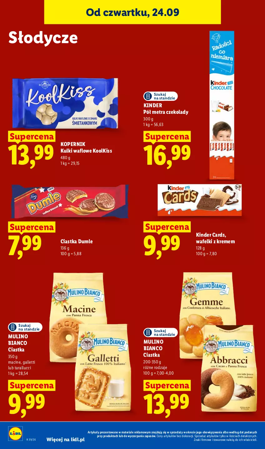 Gazetka promocyjna Lidl - Gazetka ważna od 24.09 do 26.09 - ważna 24.09 do 26.09.2026 - strona 84 - produkty: Ciastka, Kinder