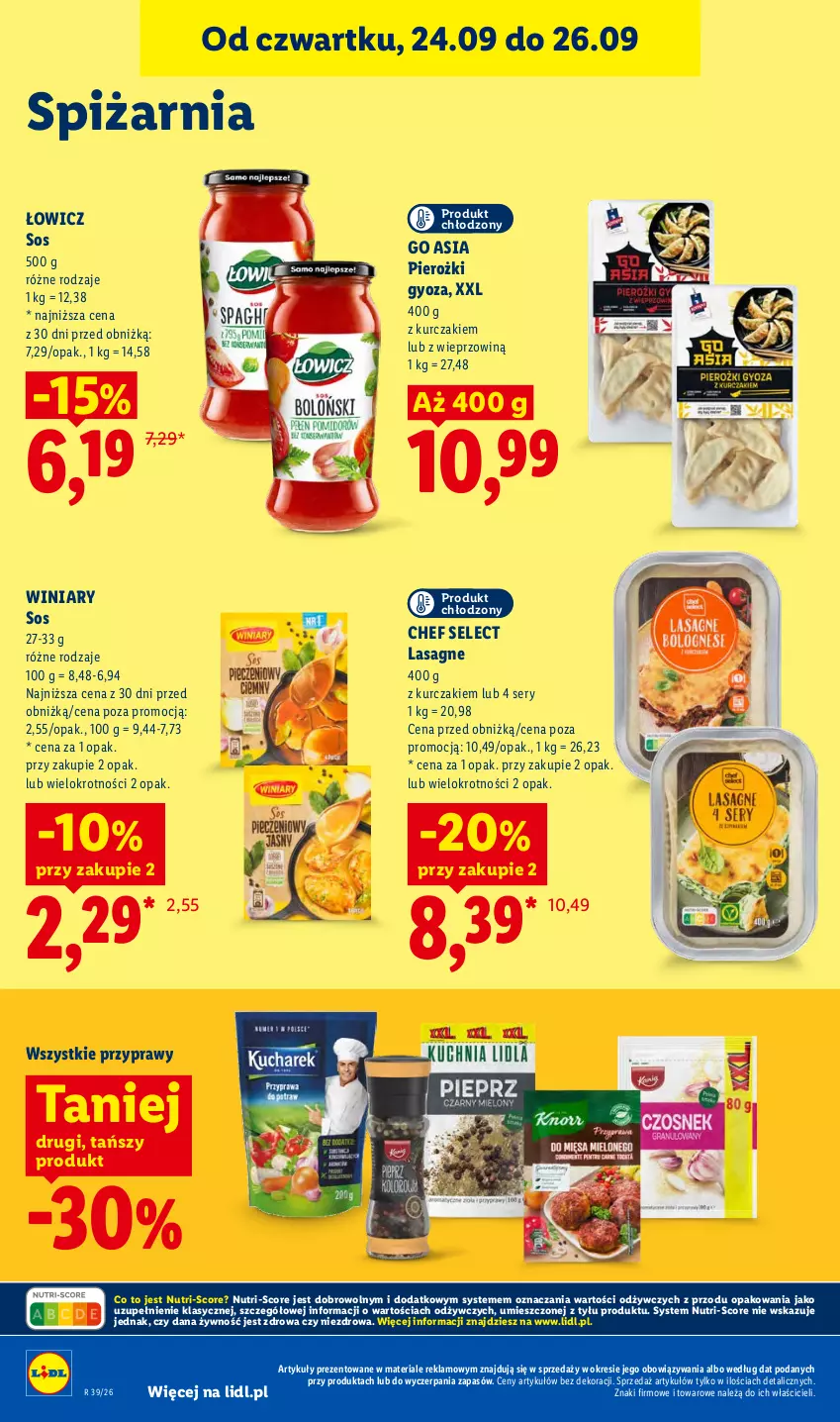 Gazetka promocyjna Lidl - Gazetka ważna od 24.09 do 26.09 - ważna 24.09 do 26.09.2026 - strona 92 - produkty: Kurczak, Lasagne, Przyprawy, Ser, Sos, Winiary