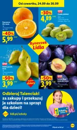 Gazetka promocyjna Lidl - Gazetka ważna od 24.09 do 26.09 - Gazetka - ważna od 26.09 do 26.09.2026 - strona 51 - produkty: Kiwi, Minikiwi, Pomarańcze, Gruszki, Dzieci