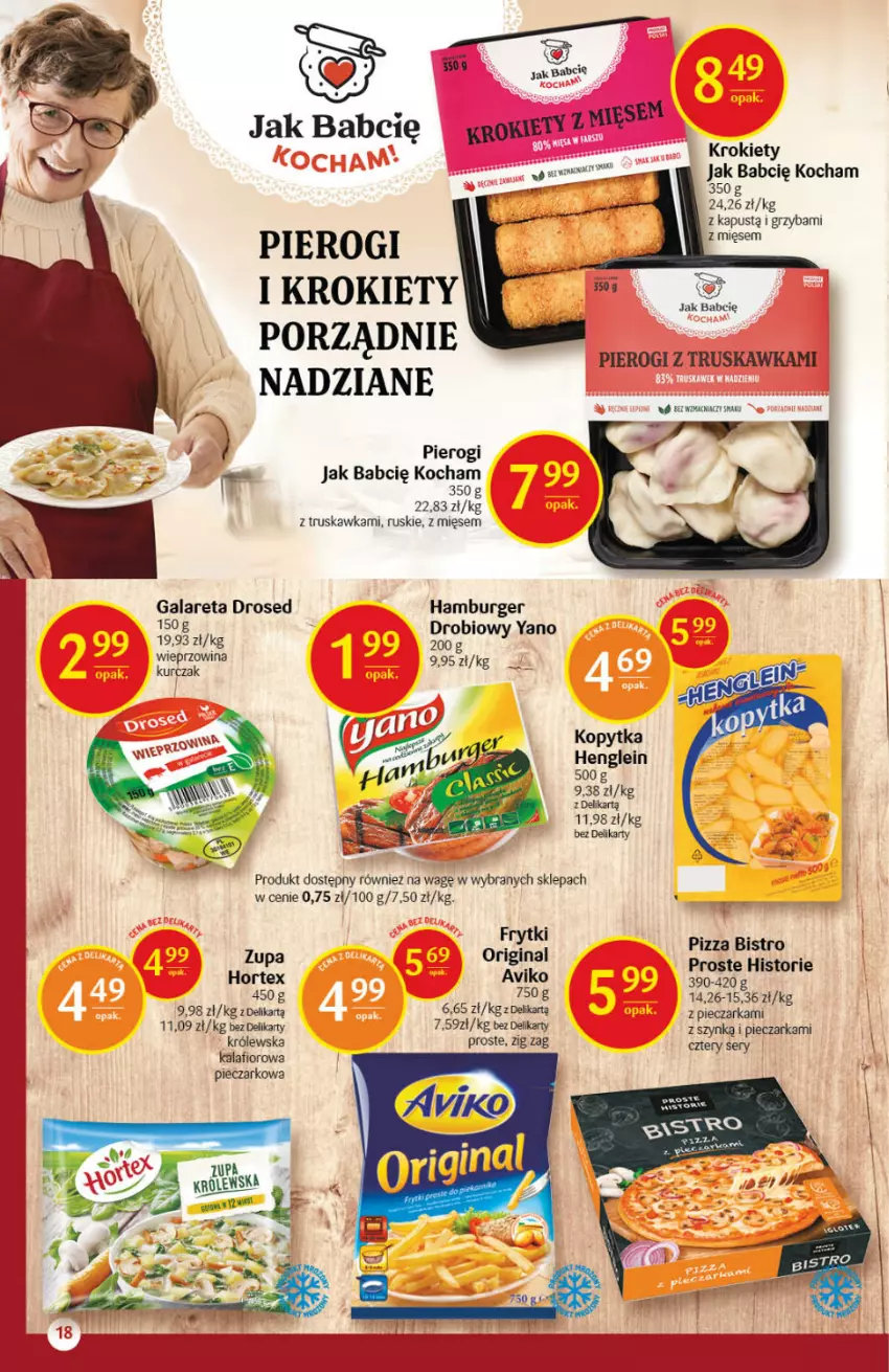 Gazetka promocyjna Delikatesy Centrum - Gazetka Delikatesy Centrum - ważna 26.08 do 01.09.2021 - strona 18 - produkty: Burger, Gala, Hamburger, Hortex, Kalafior, Kapustą, Koc, Kopytka, Krokiety, Kurczak, Piec, Pieczarka, Pierogi, Pizza, Por, Ser, Wieprzowina