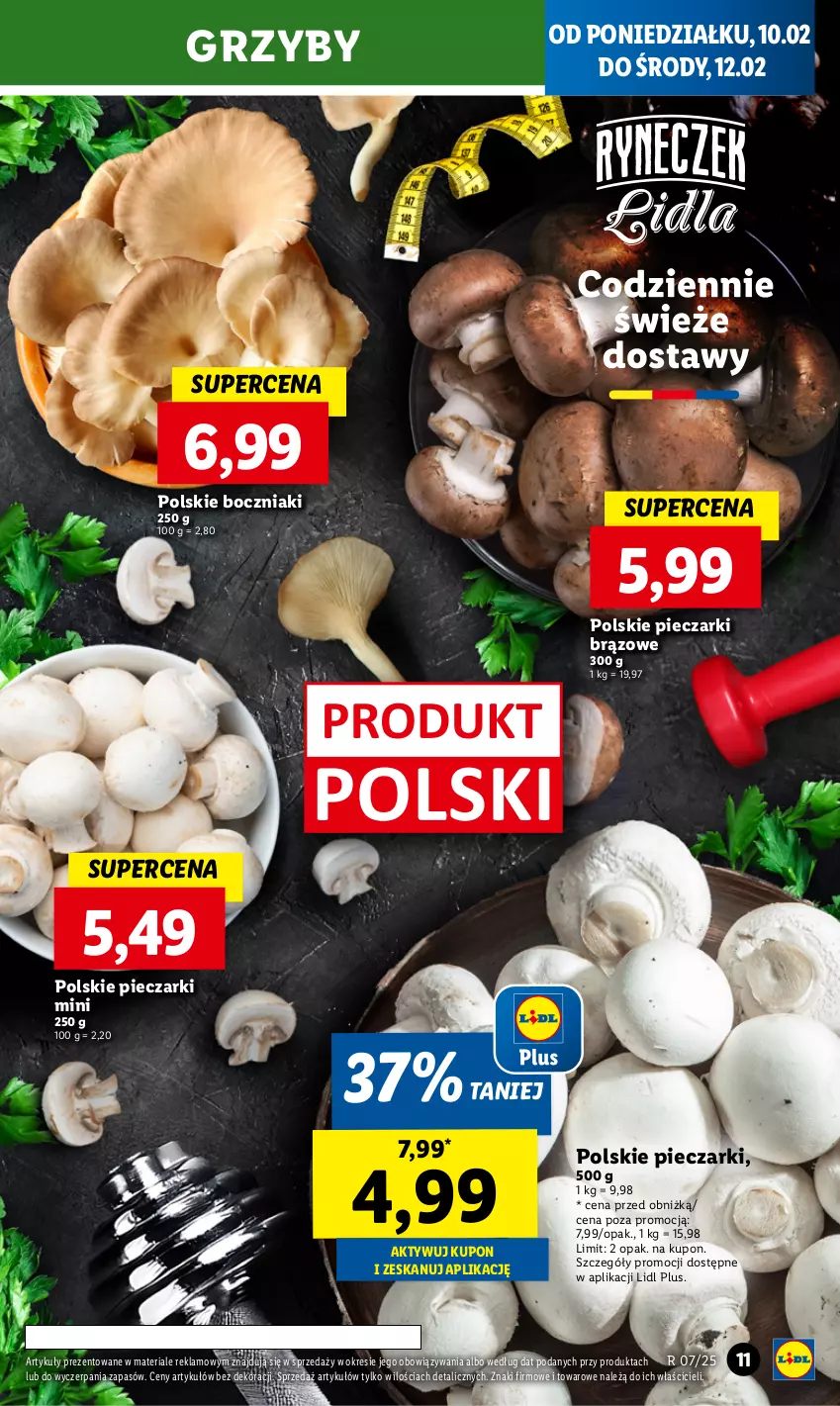 Gazetka promocyjna Lidl - GAZETKA - ważna 10.02 do 12.02.2025 - strona 11 - produkty: Boczniak, Grzyby, Piec