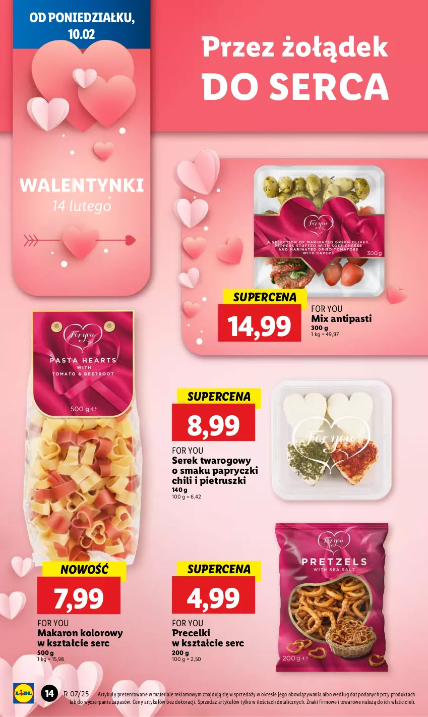 Gazetka promocyjna Lidl - GAZETKA - ważna 10.02 do 12.02.2025 - strona 16 - produkty: Makaron, Precelki, Ser, Serek, Serek twarogowy