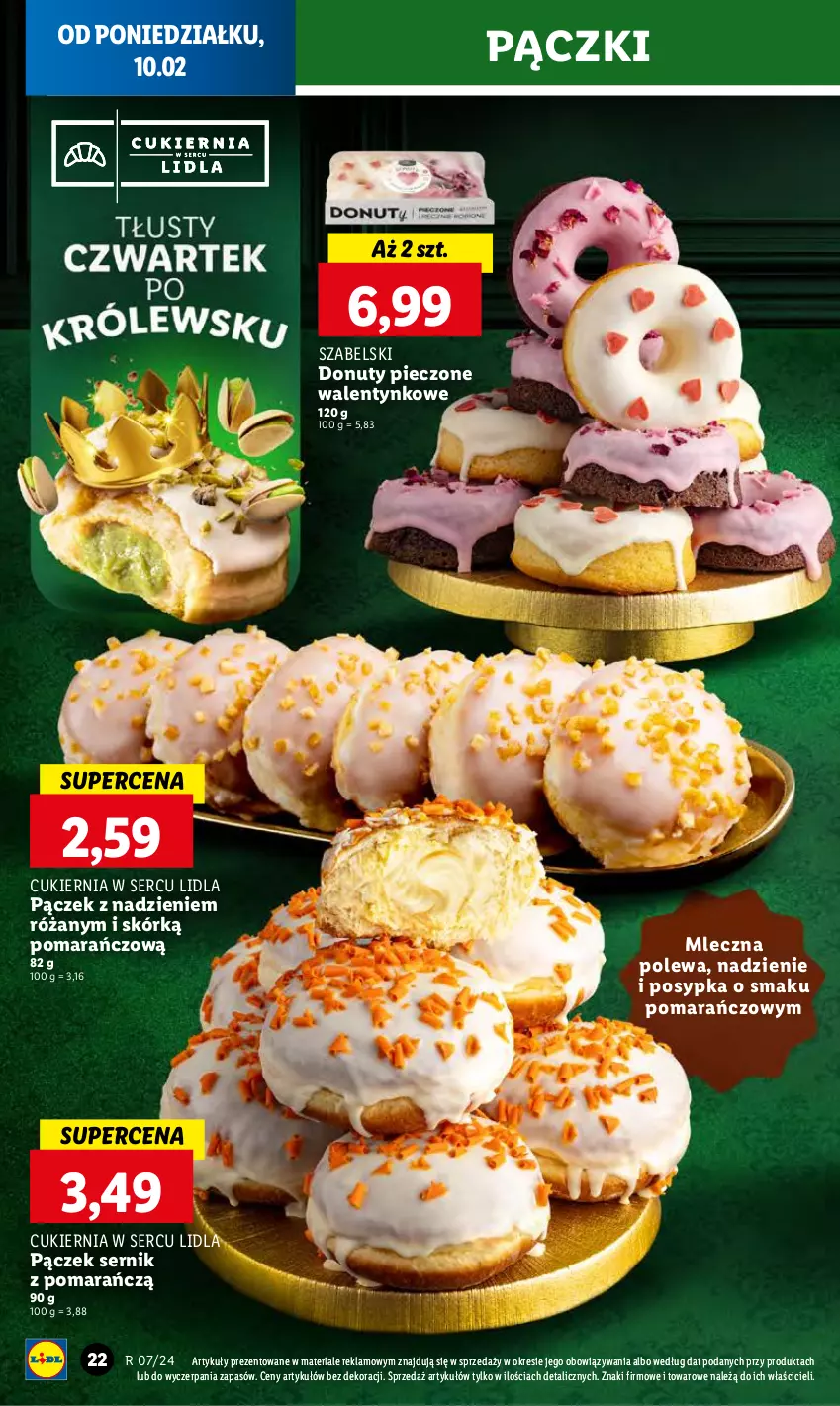 Gazetka promocyjna Lidl - GAZETKA - ważna 10.02 do 12.02.2025 - strona 24 - produkty: Cukier, Donut, Nuty, Pączek, Piec, Róża, Ser