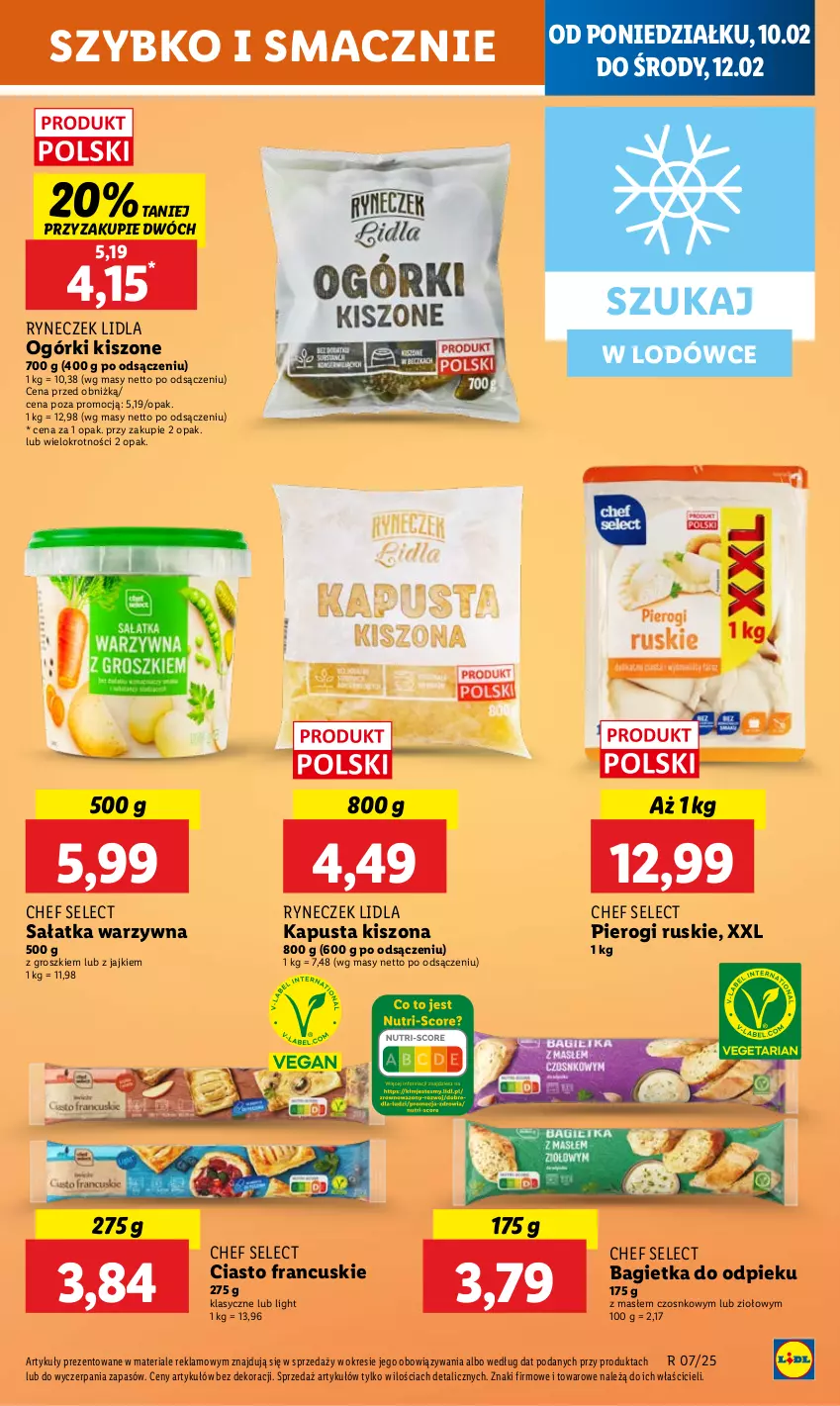 Gazetka promocyjna Lidl - GAZETKA - ważna 10.02 do 12.02.2025 - strona 33 - produkty: Bagietka, Ciasto francuskie, Pierogi, Sałat, Sałatka, Sałatka warzywna