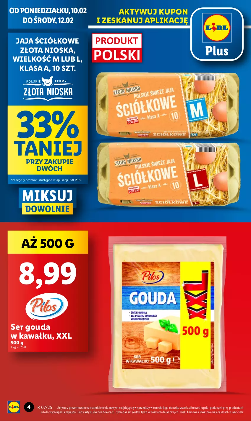 Gazetka promocyjna Lidl - GAZETKA - ważna 10.02 do 12.02.2025 - strona 4 - produkty: Gouda, Jaja, Kawa, Ser