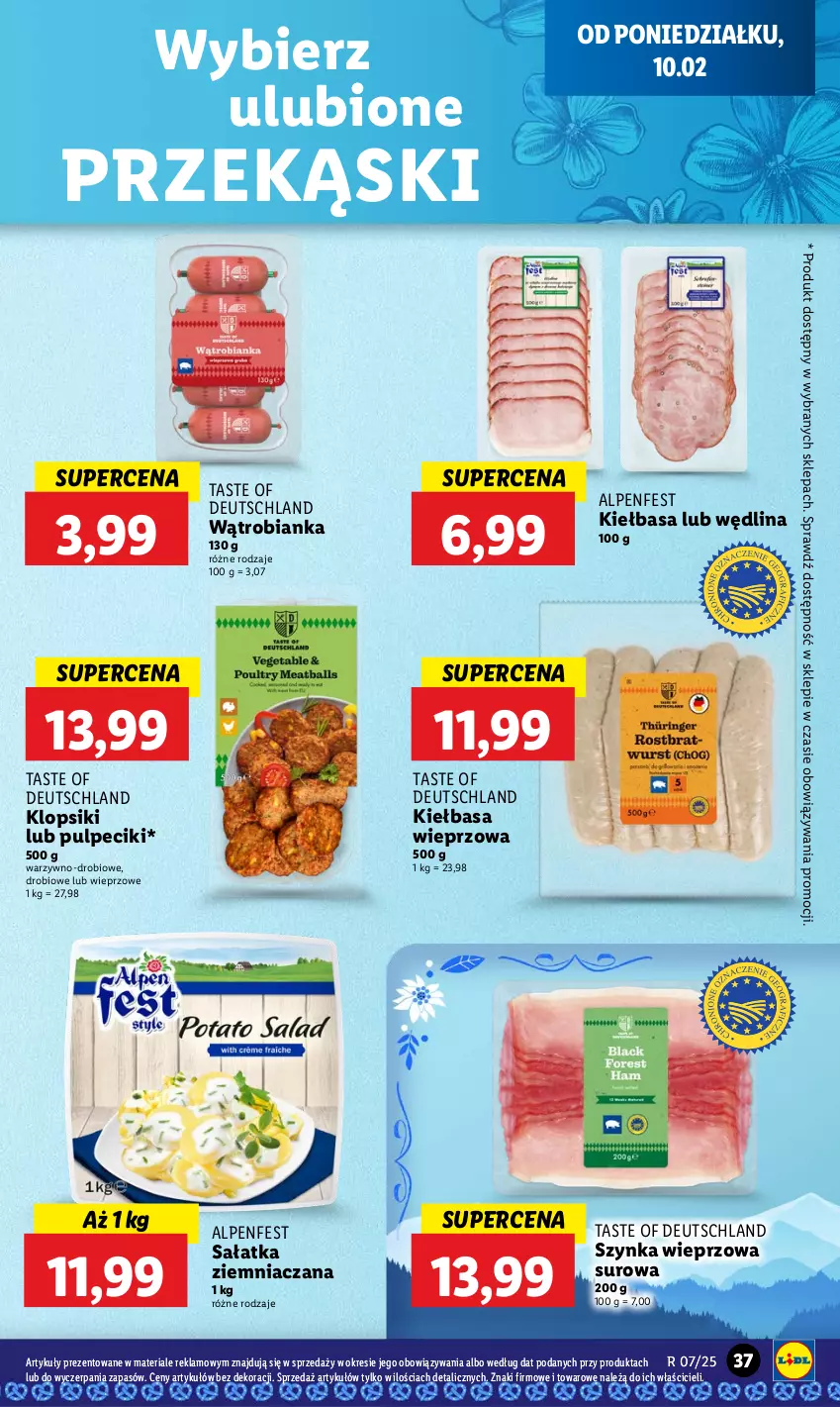 Gazetka promocyjna Lidl - GAZETKA - ważna 10.02 do 12.02.2025 - strona 41 - produkty: Bianka, Kiełbasa, Klopsiki, Sałat, Sałatka, Szynka, Szynka wieprzowa, Wędlina