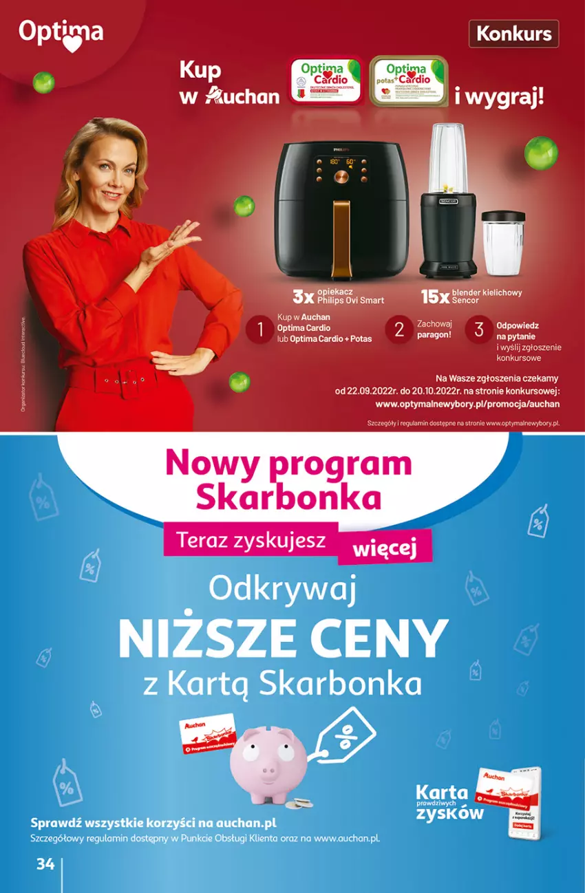 Gazetka promocyjna Auchan - Gazetka przeNISKIE CENY – Przekorzyści cenowe Hipermarkety - ważna 22.09 do 28.09.2022 - strona 34 - produkty: Gra, Optima, Optima Cardio