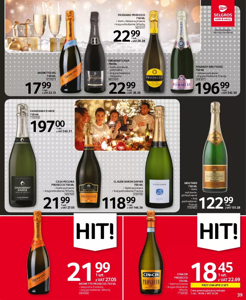 Gazetka promocyjna Selgros - Oferta spożywcza - ważna 17.11 do 30.11.2022 - strona 39 - produkty: Mionetto, Prosecco