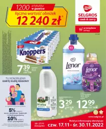 Gazetka promocyjna Selgros - Oferta spożywcza - Gazetka - ważna od 30.11 do 30.11.2022 - strona 1 - produkty: Top, Papier, Tran, Płyn do płukania, Knoppers, Lenor, Mleko, LG, Fa