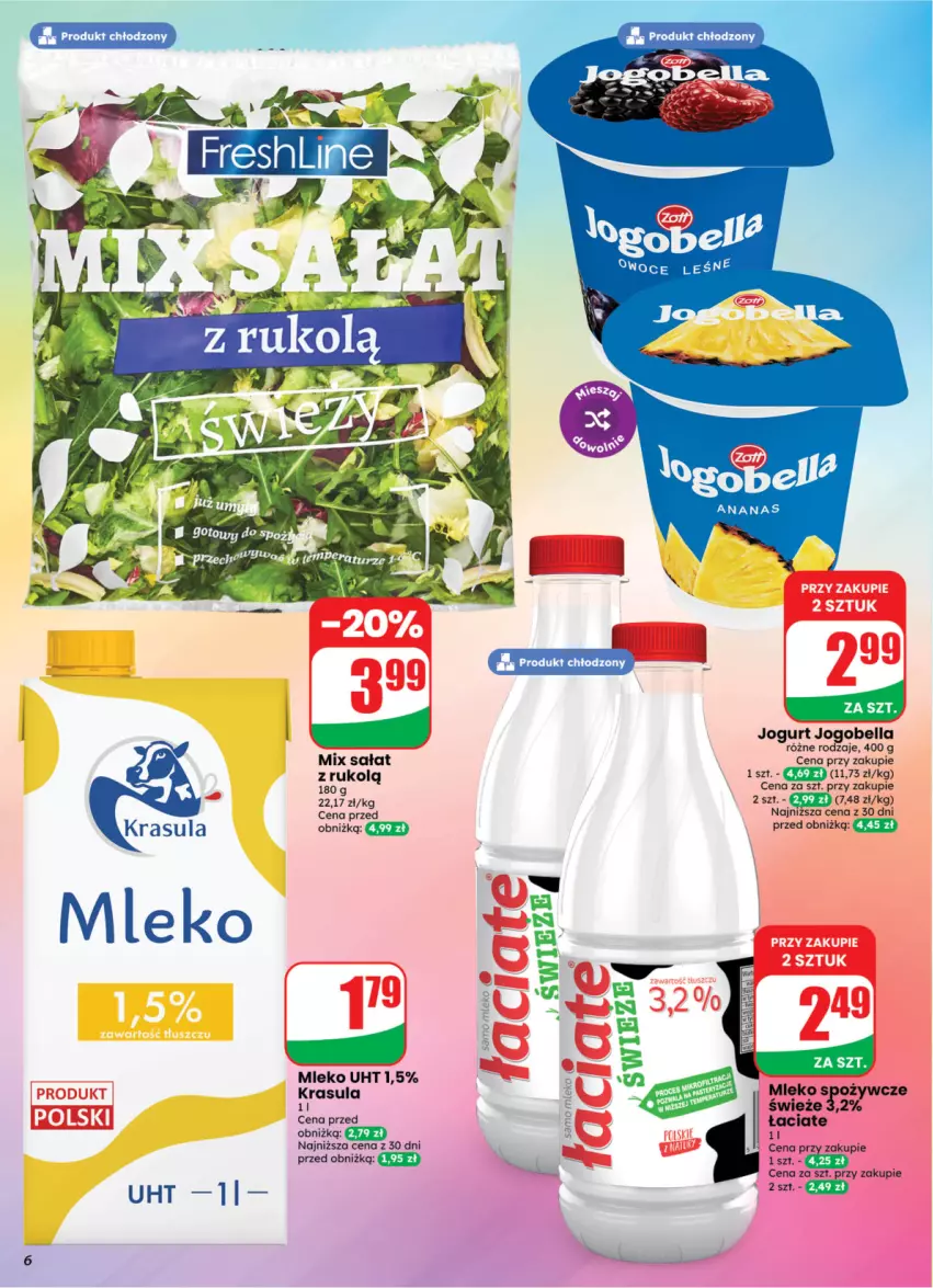 Gazetka promocyjna Dino - Weekendowe okazje - ważna 07.08 do 08.08.2026 - strona 6 - produkty: Ananas, Bell, Bella, Jogobella, Jogurt, Mleko, Owoce, Sałat