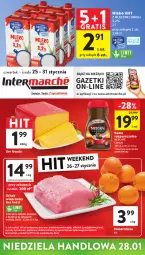 Gazetka promocyjna Intermarche - Gazetka Intermarche - Gazetka - ważna od 31.01 do 31.01.2024 - strona 1 - produkty: Piwa, Nescafé, Kawa rozpuszczalna, Ser, Gra, Papier, Kawa, Pomarańcze, Tran, Schab wieprzowy, Gouda, Karmi, Mleko