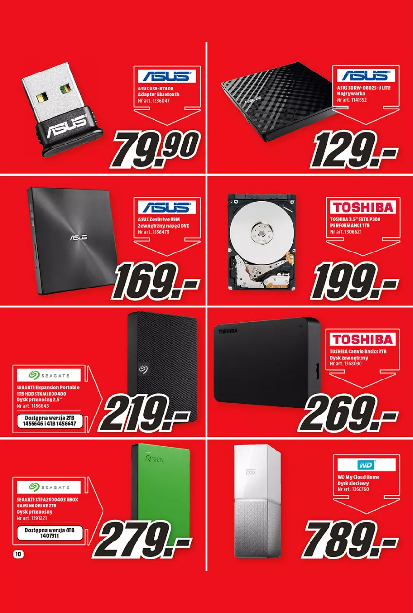 Gazetka promocyjna Media Markt - Gazetka Media Markt - ważna 01.02 do 28.02.2022 - strona 10 - produkty: Asus, Dysk przenośny, Fa, Gry, Toshiba, Warka, Xbox