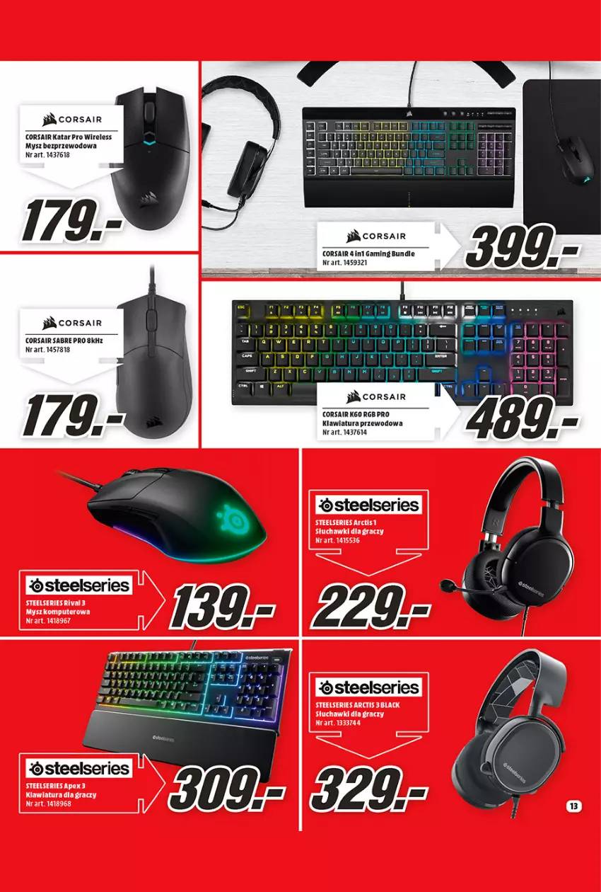 Gazetka promocyjna Media Markt - Gazetka Media Markt - ważna 01.02 do 28.02.2022 - strona 13 - produkty: Gra, Klawiatura, Komputer, Lack, Mysz, Mysz bezprzewodowa, Ser, Słuchawki