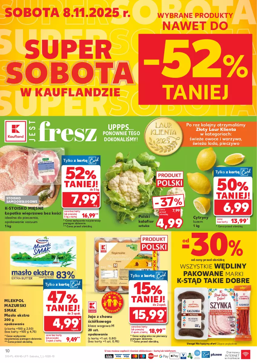 Gazetka promocyjna Kaufland - Gazetka tygodnia - ważna 06.11 do 12.11.2025 - strona 10 - produkty: Cytryny, Jaja, Kalafior, Laur, Masło, Olej, Owoce, Piec, Pieczywo, Waga, Warzywa