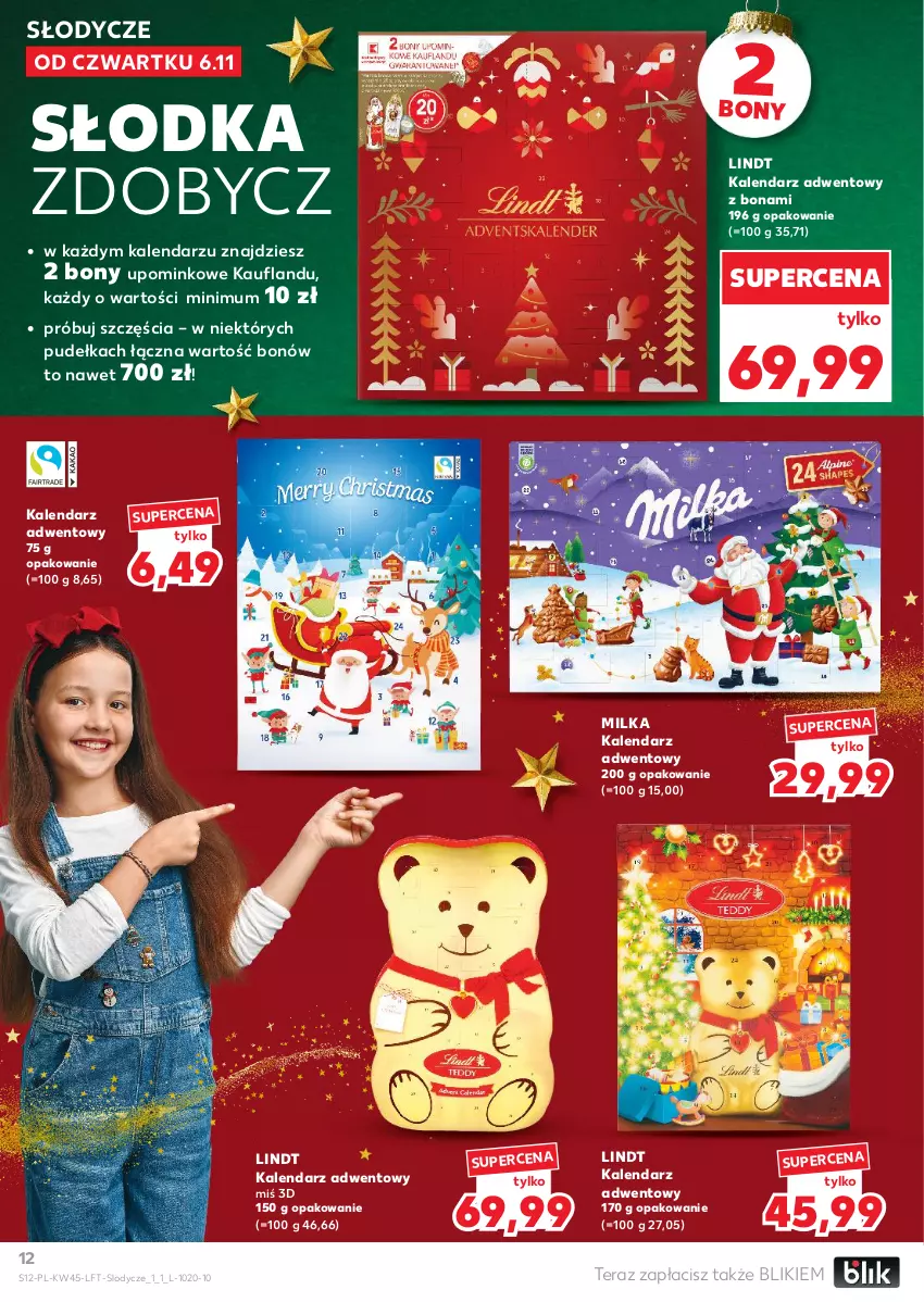 Gazetka promocyjna Kaufland - Gazetka tygodnia - ważna 06.11 do 12.11.2025 - strona 12 - produkty: Kalendarz, Kalendarz adwentowy, Lindt, Lody, Milka, Tera