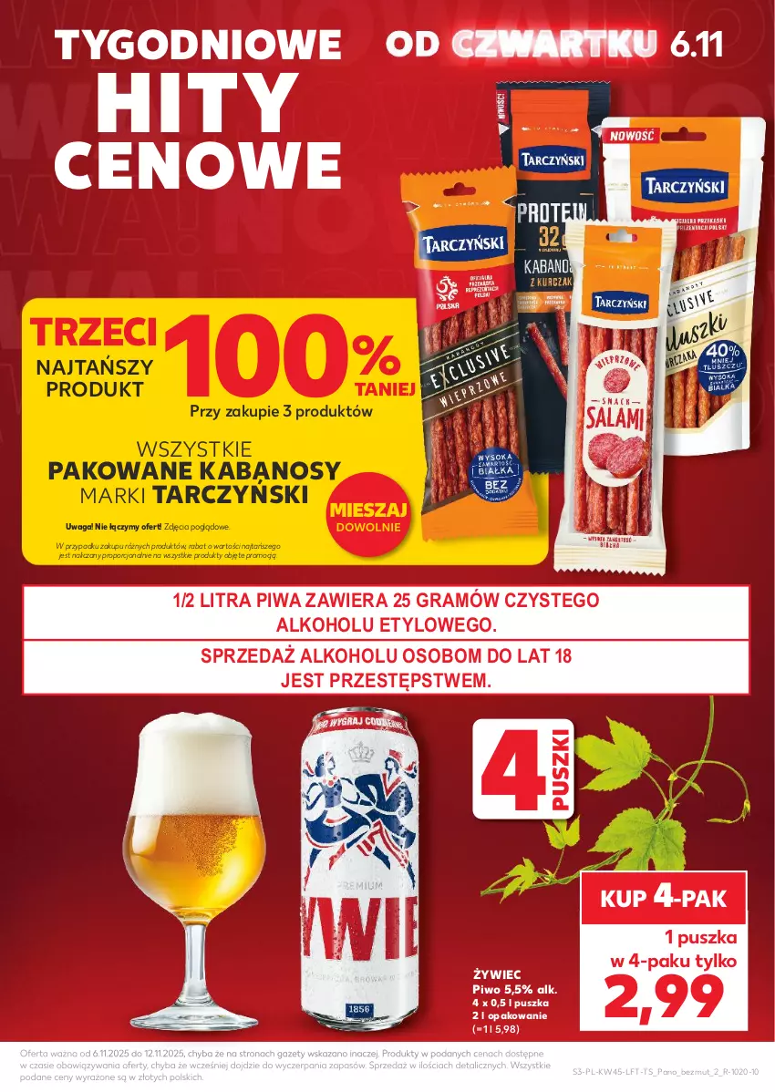 Gazetka promocyjna Kaufland - Gazetka tygodnia - ważna 06.11 do 12.11.2025 - strona 3 - produkty: Gra, Kabanos, Piwa, Piwo, Por, Tarczyński, Waga