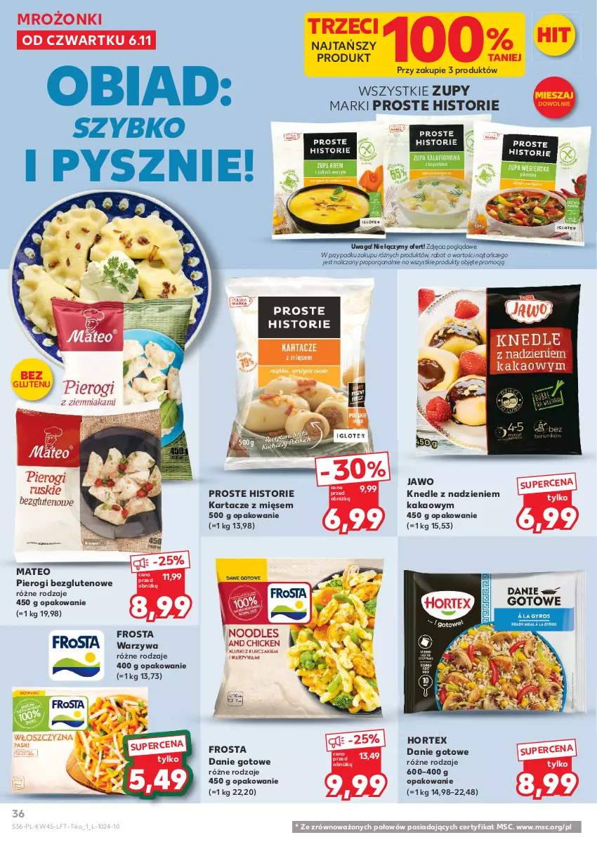 Gazetka promocyjna Kaufland - Gazetka tygodnia - ważna 06.11 do 12.11.2025 - strona 36 - produkty: Danie gotowe, Frosta, Hortex, Kakao, Knedle, Pierogi, Por, Waga, Warzywa