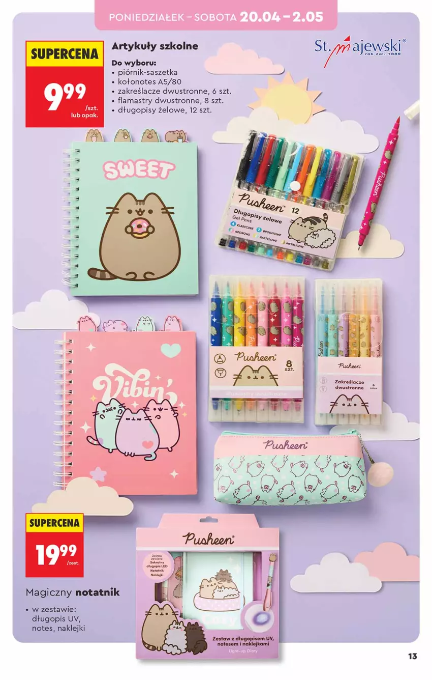 Gazetka promocyjna Biedronka - Okazje Tygodnia - ważna 18.04 do 02.05.2026 - strona 13 - produkty: Długopis, Flamastry, Klej, Piórnik